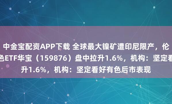 中金宝配资APP下载 全球最大镍矿遭印尼限产，伦镍应声跳涨！有色ETF华宝（159876）盘中拉升1.6%，机构：坚定看好有色后市表现